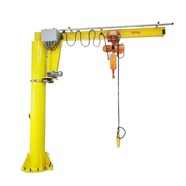 500KN 5000kg Pillar Mounted Jib Crane With Electric Trolley