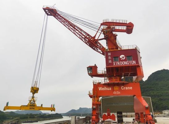 Four Link Type Mobile Harbour Portal Jib Crane 10t - 25t 45m Boom