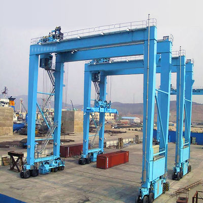 35t Lifting Mechanism RTG Gantry Crane With Rubber Tyre
