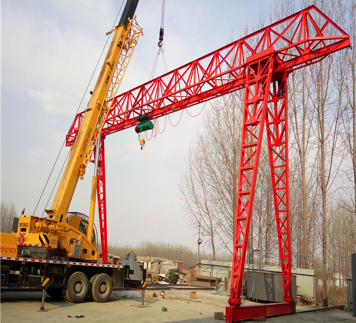 Span 12m MH Model Electric Hoist Single Girder Gantry Crane